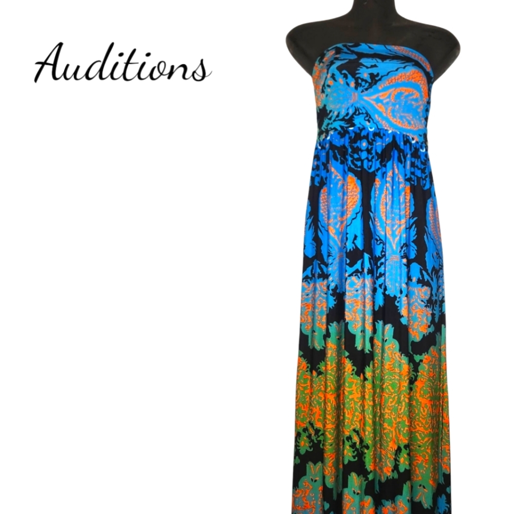 Auditions - Women's Multicolor Strapless Maxi Dress